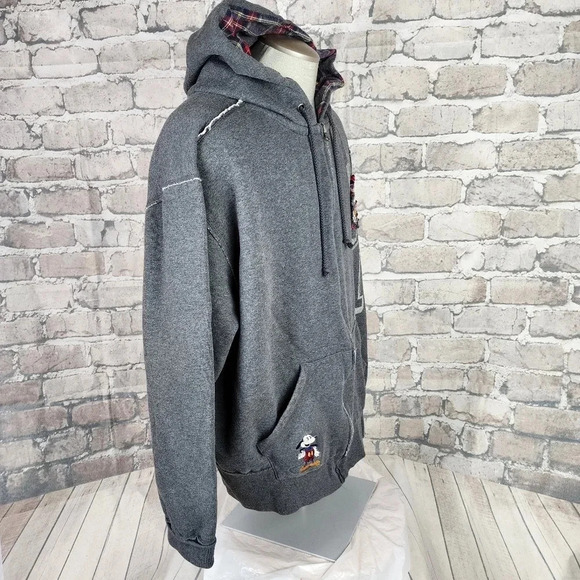 Disneyland Resort WDW Mickey Mouse Full Zip Front  Hoodie Gray XXL Embroidered - Picture 9 of 14